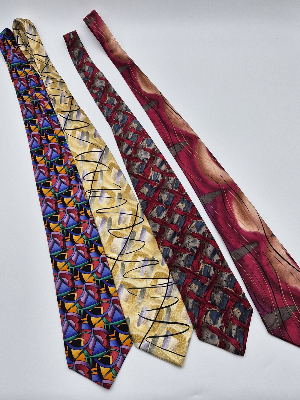 Lot 3: Jerry Garcia VTG Silk Ties Lot Of 4 Grateful Dead Wearable Art Deadhead